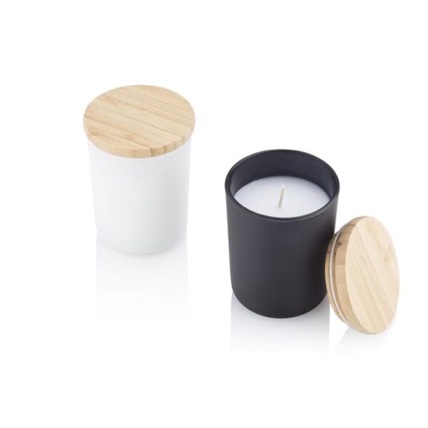 Unique Business Gifting Idea Glass Candle With Bamboo Lid