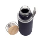 Glass Bottle with Bamboo Lid for Employees