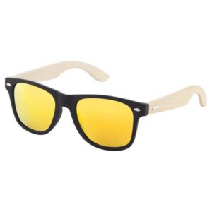 Korapa bamboo sunglasses with mirrored lenses