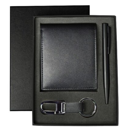 bhavya mens wallet keychain pen set black