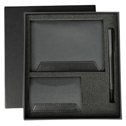 executive set passport cover card holder metal pen
