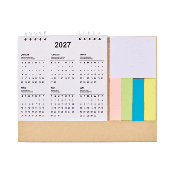 fsc-certified-corporate-desk-calendar-uae Kelros desk calendar with sticky notes UAE