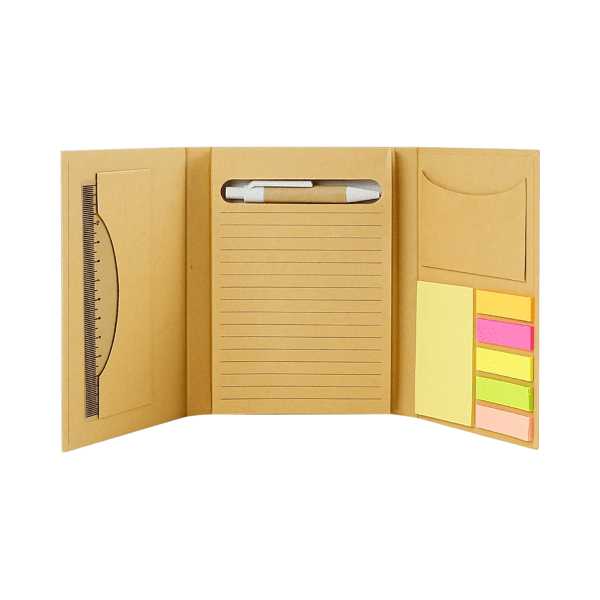 Albherta - Tri-Fold Notepad with Sticky Notes 1 Albherta - Tri-Fold Notepad with Sticky Notes