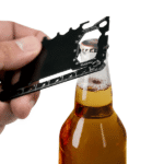 Custom-branded multitool card with PU leather pouch