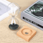 Elegant wooden base hourglass for office decor