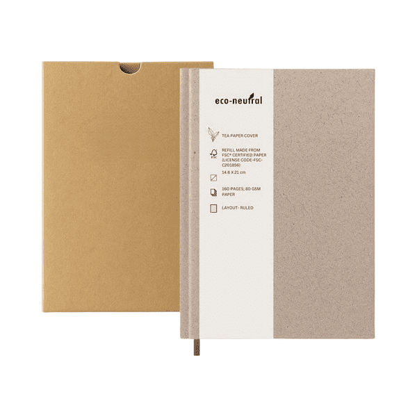 essence-a5-tea-waste-notebook Essence A5 notebook with tea waste cover