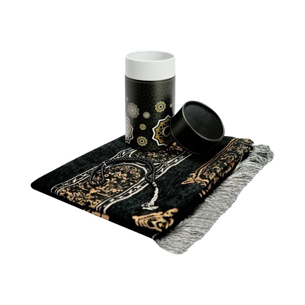 islamic-prayer-mat-ramadan Prayer Mat with Tasbih in Tubular Box