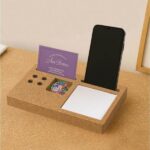 Eco-neutral desk organizer made from BioHusk Timber