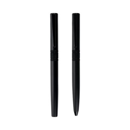 Sleekio black metal pen set in slide gift box