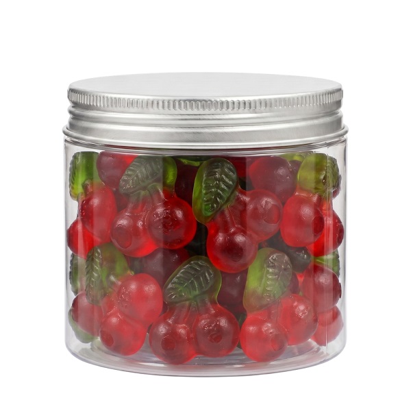 flavored-jellies-jar-125g Flavored jellies in a 125g jar with fruity flavors