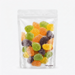 Portable pouch of fruity jelly treats